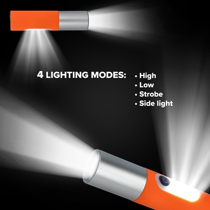 Linterna recargable de luz LED con varios modos y función zoom color verde lima novena vista Linterna recargable de luz LED con varios modos y función zoom color verde lima novena vista