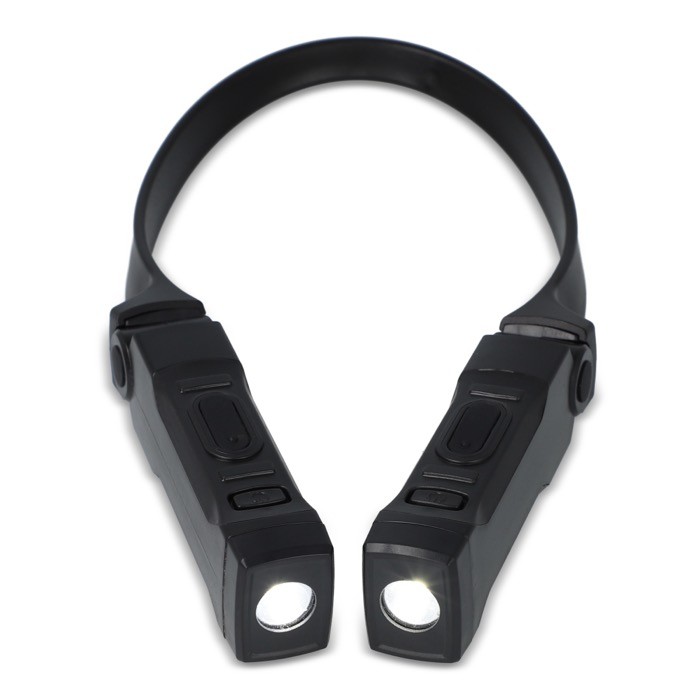 Linterna para el cuello con manos libres con 3 modos distintos color negro tercera vista Linterna para el cuello con manos libres con 3 modos distintos color negro tercera vista