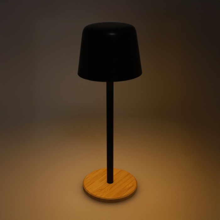 Lámpara de mesa personalizable con 3 modos de iluminación color negro tercera vista Lámpara de mesa personalizable con 3 modos de iluminación color negro tercera vista