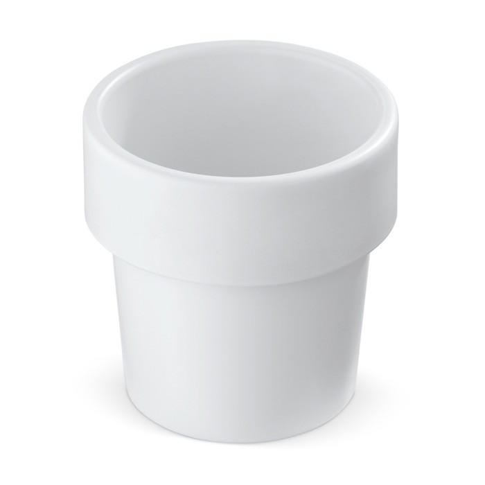Maceta con semillas de fresa con doble utilidad para taza de café color blanco Maceta con semillas de fresa con doble utilidad para taza de café color blanco