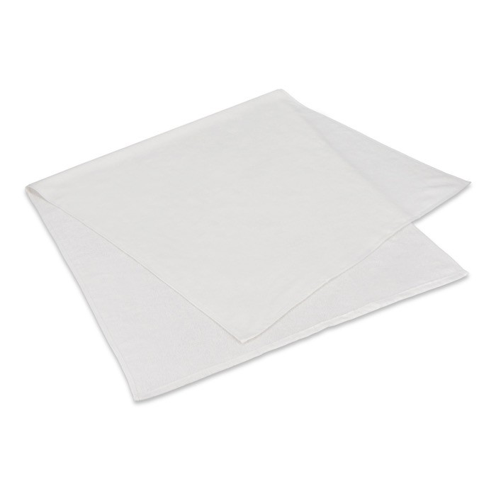 Toalla de algodón y terciopelo de poliéster para sublimar 70x140 cm color blanco tercera vista Toalla de algodón y terciopelo de poliéster para sublimar 70x140 cm color blanco tercera vista