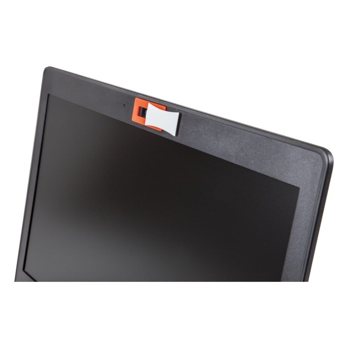Funda para la webcam para protección de la privacidad en línea color naranja cuarta vista