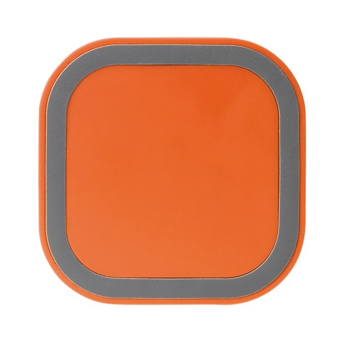 Cargador inalámbrico cuadrado en distintos colores vibrantes 5W color naranja segunda vista