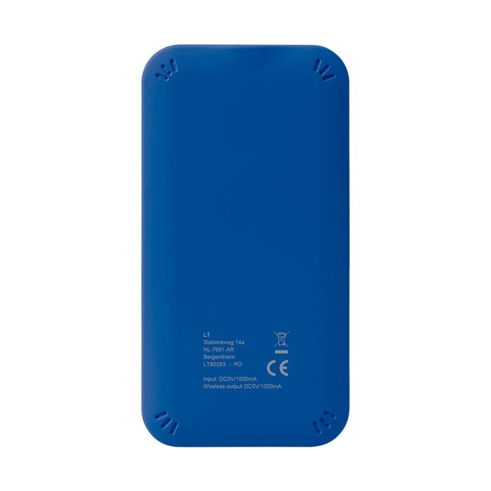 Batería externa inalámbrica rectangular de varios colores 5W color azul oscuro sexta vista