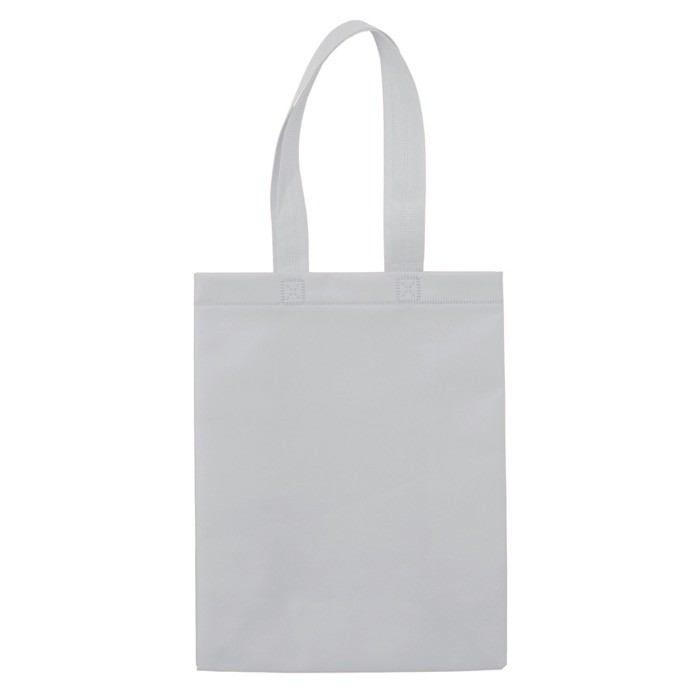 Bolsa pequeña de non-woven laminado mate con asas a juego 105 g/m2 color blanco segunda vista