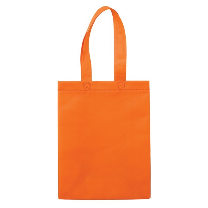 Bolsa pequeña de non-woven laminado mate con asas a juego 105 g/m2 color naranja segunda vista