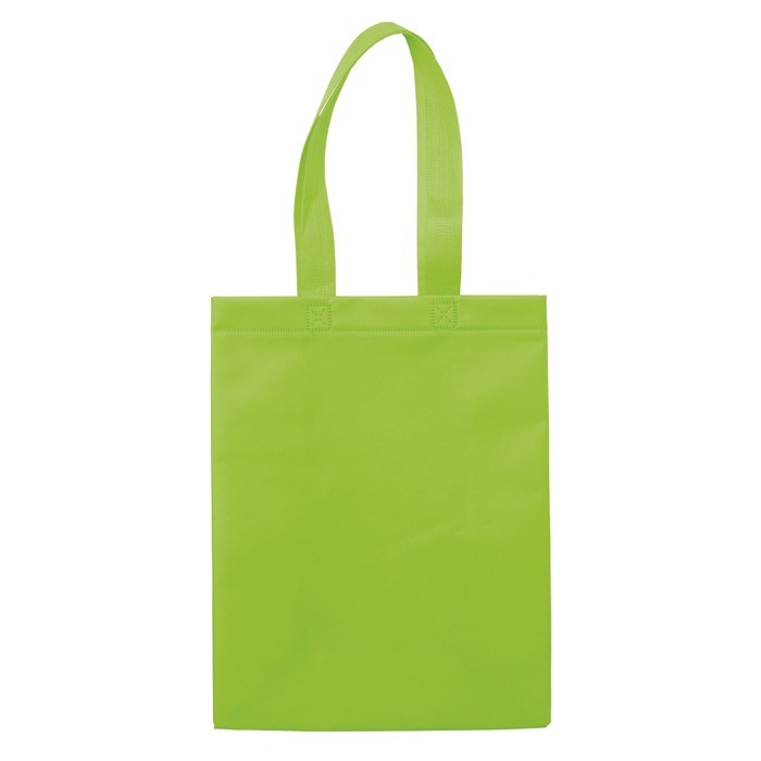 Bolsa pequeña de non-woven laminado mate con asas a juego 105 g/m2 color verde lima segunda vista