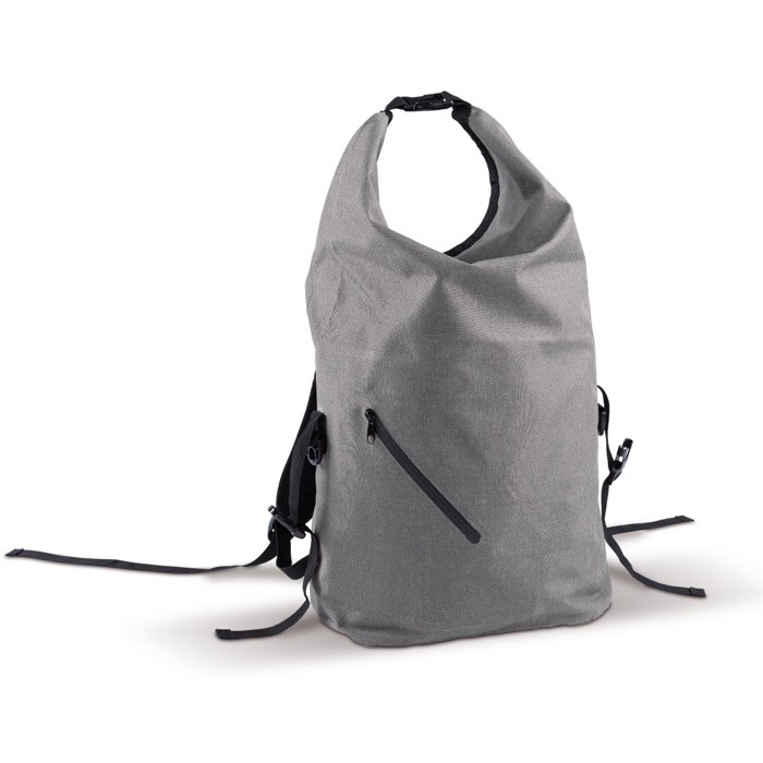 Mochilla roll-top resistente al agua con bolsillo frontal 22L color gris Mochilla roll-top resistente al agua con bolsillo frontal 22L color gris