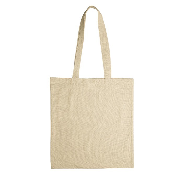 Bolsa de algodón con certificación OEKO-TEX de 140 g/m2 color beige segunda vista Bolsa de algodón con certificación OEKO-TEX de 140 g/m2 color beige segunda vista