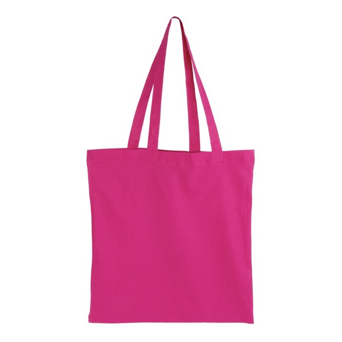 Bolsa de algodón con certificación OEKO-TEX de colores 140 g/m2 color rosa segunda vista Bolsa de algodón con certificación OEKO-TEX de colores 140 g/m2 color rosa segunda vista