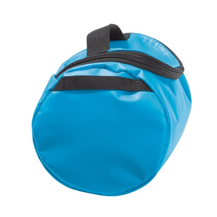 Bolsa de aseo con varios compartimientos en el interior color azul claro tercera vista