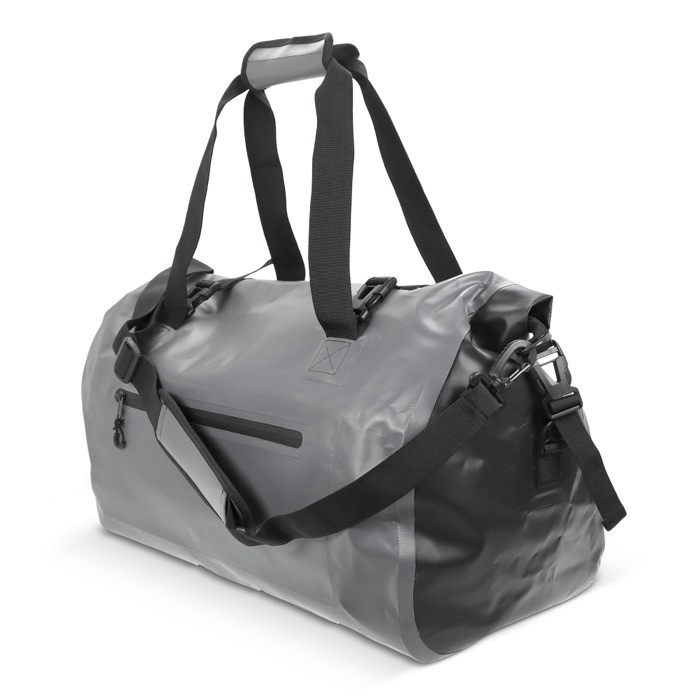 Bolsa de deporte impermeable con doble asa y capacidad de 40L color gris oscuro