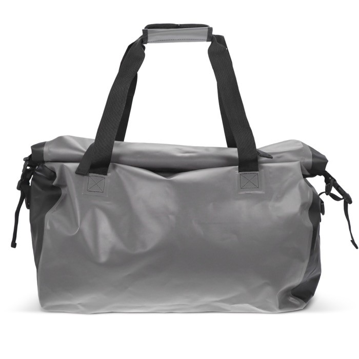 Bolsa de deporte impermeable con doble asa y capacidad de 40L color gris oscuro tercera vista