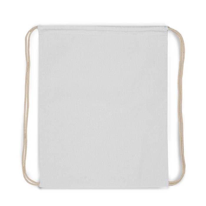 Mochila de cuerdas de algodón de colores con cordones natural 140 g/m2 color blanco segunda vista
