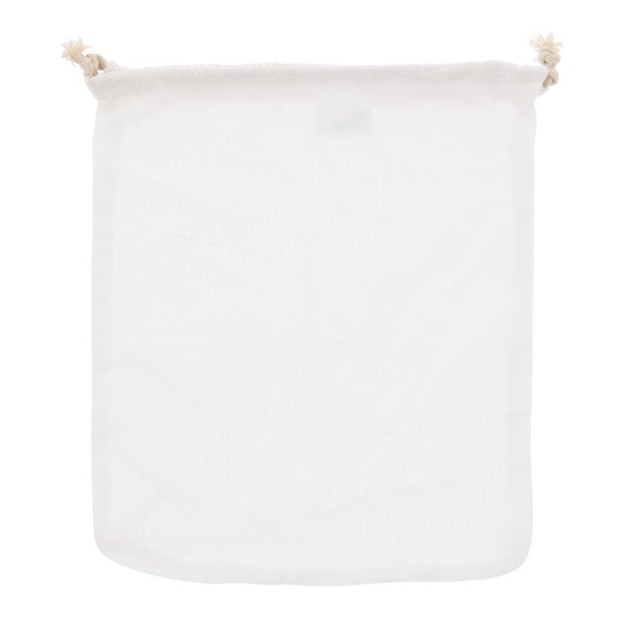 Bolsa reutilizable de algodón para frutas y verduras 25x30 cm color blanco Bolsa reutilizable de algodón para frutas y verduras 25x30 cm color blanco