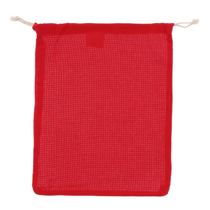 Bolsa reutilizable de algodón para frutas y verduras 25x30 cm color rojo Bolsa reutilizable de algodón para frutas y verduras 25x30 cm color rojo