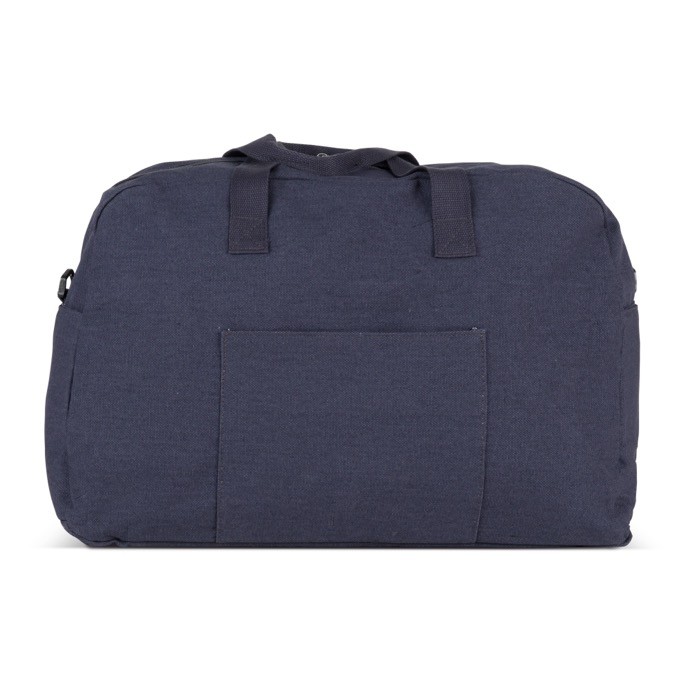 Bolsa de viaje lona reciclada con efecto lavado y correa ajustable color azul oscuro Bolsa de viaje lona reciclada con efecto lavado y correa ajustable color azul oscuro