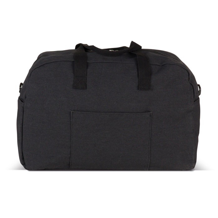 Bolsa de viaje lona reciclada con efecto lavado y correa ajustable color gris oscuro Bolsa de viaje lona reciclada con efecto lavado y correa ajustable color gris oscuro