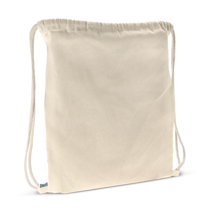 Bolsa con función de mochila de algodón FairTrade 140 g/m2 color beige