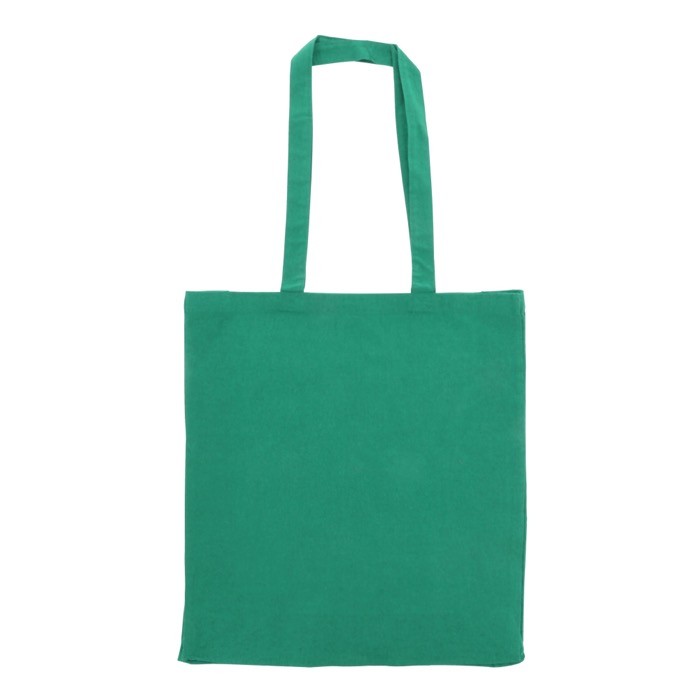 Bolsa de algodón reciclado pequeña con fuelle y asas a juego 140 g/m2 color verde oscuro segunda vista Bolsa de algodón reciclado pequeña con fuelle y asas a juego 140 g/m2 color verde oscuro segunda vista