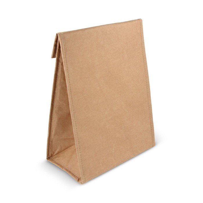 Bolsa para alimentos con forro de PEVA y cierre de velcro color marrón segunda vista