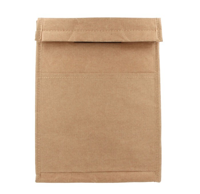 Bolsa para alimentos con forro de PEVA y cierre de velcro color marrón cuarta vista