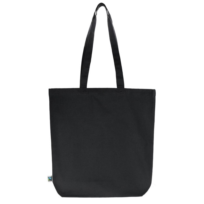 Bolsa Fairtrade en colores neutrales con capacidad de 12kg 270 g/m2 color negro segunda vista Bolsa Fairtrade en colores neutrales con capacidad de 12kg 270 g/m2 color negro segunda vista
