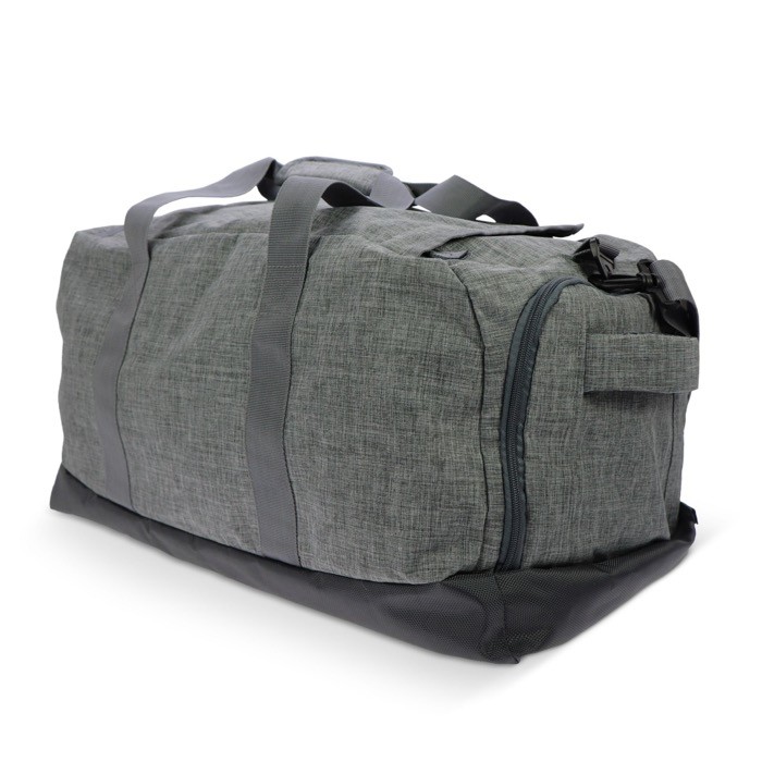 Bolsa de viaje espaciosa de RPET con asas de doble tamaño color gris segunda vista Bolsa de viaje espaciosa de RPET con asas de doble tamaño color gris segunda vista