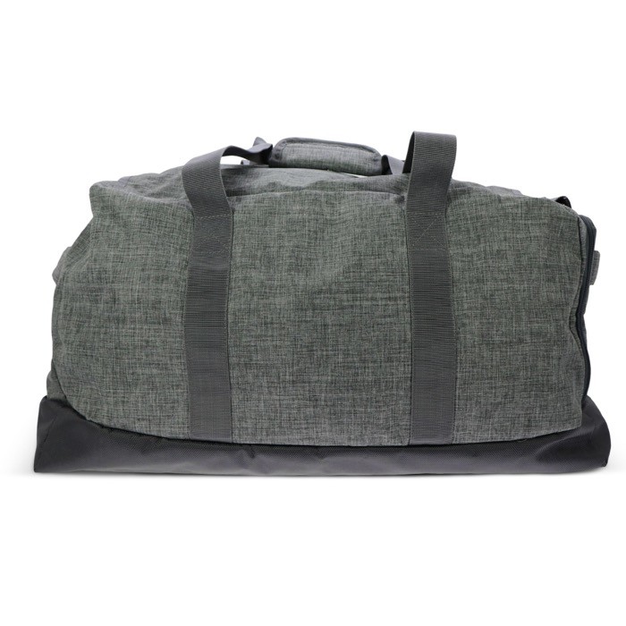 Bolsa de viaje espaciosa de RPET con asas de doble tamaño color gris cuarta vista Bolsa de viaje espaciosa de RPET con asas de doble tamaño color gris cuarta vista