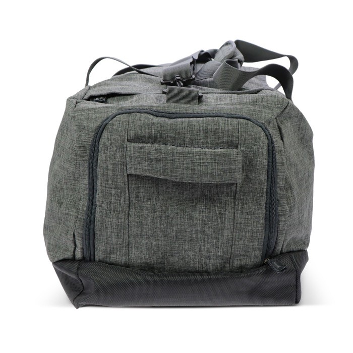 Bolsa de viaje espaciosa de RPET con asas de doble tamaño color gris sexta vista Bolsa de viaje espaciosa de RPET con asas de doble tamaño color gris sexta vista