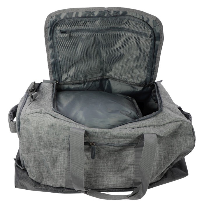 Bolsa de viaje espaciosa de RPET con asas de doble tamaño color gris octava vista Bolsa de viaje espaciosa de RPET con asas de doble tamaño color gris octava vista