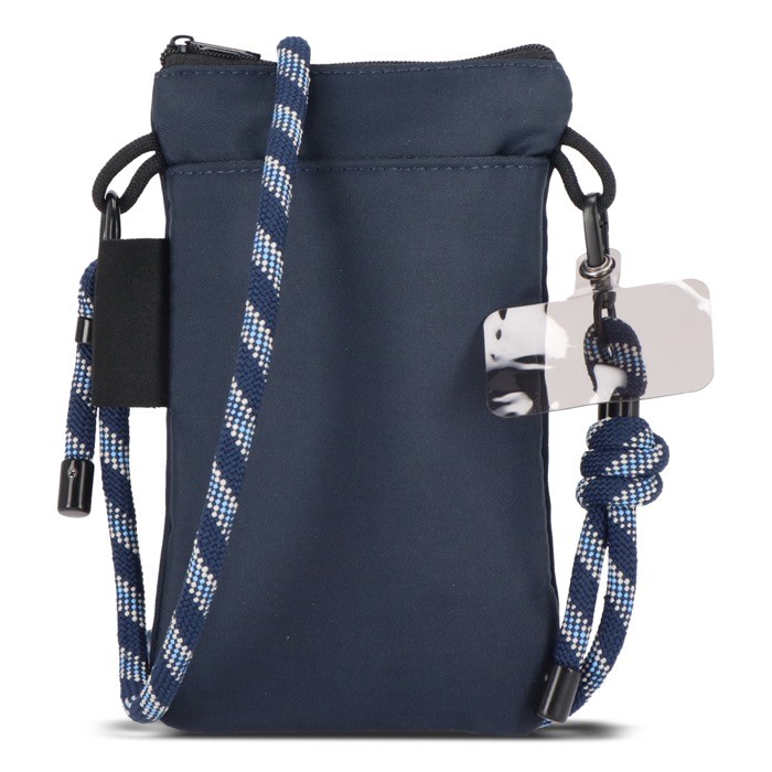 Bandolera compacta para llevar artículos esenciales del día a día color azul oscuro segunda vista Bandolera compacta para llevar artículos esenciales del día a día color azul oscuro segunda vista