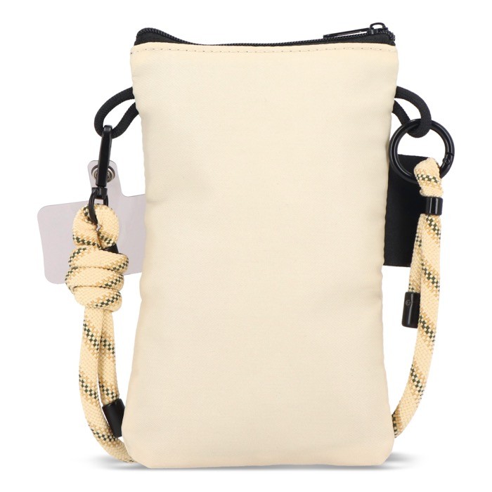 Bandolera compacta para llevar artículos esenciales del día a día color beige tercera vista Bandolera compacta para llevar artículos esenciales del día a día color beige tercera vista