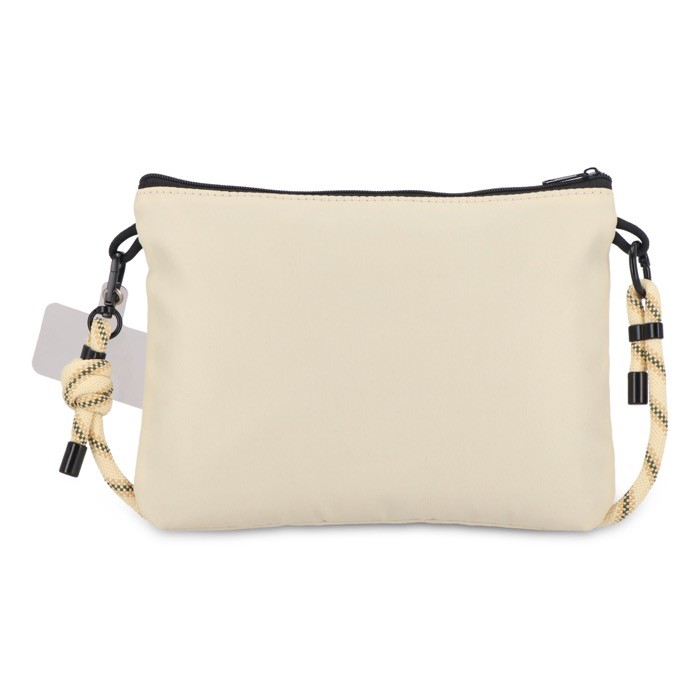 Bandolera rectangular para llevar artículos esenciales del día a día color beige tercera vista Bandolera rectangular para llevar artículos esenciales del día a día color beige tercera vista