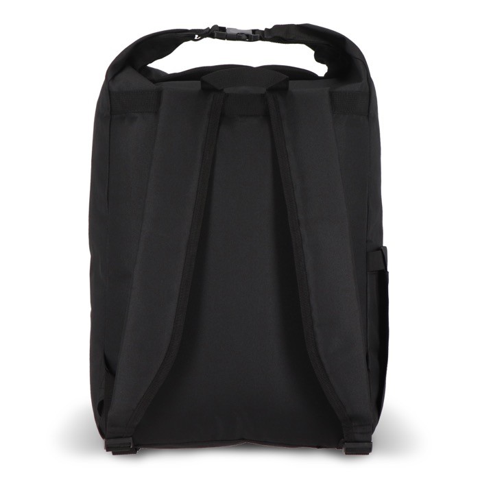 Mochila enrollable de RPET con asa superior de hebilla 20L color negro quinta vista Mochila enrollable de RPET con asa superior de hebilla 20L color negro quinta vista