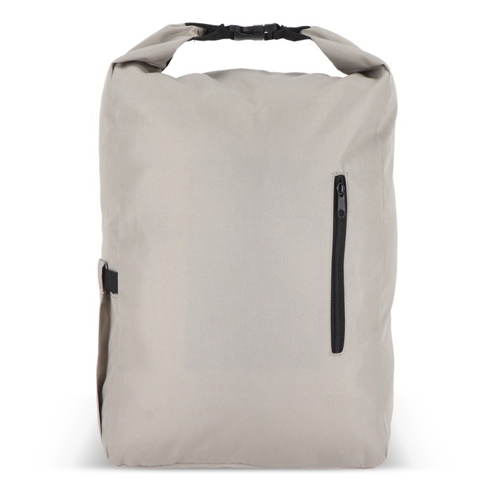 Mochila enrollable de RPET con asa superior de hebilla 20L color gris segunda vista Mochila enrollable de RPET con asa superior de hebilla 20L color gris segunda vista