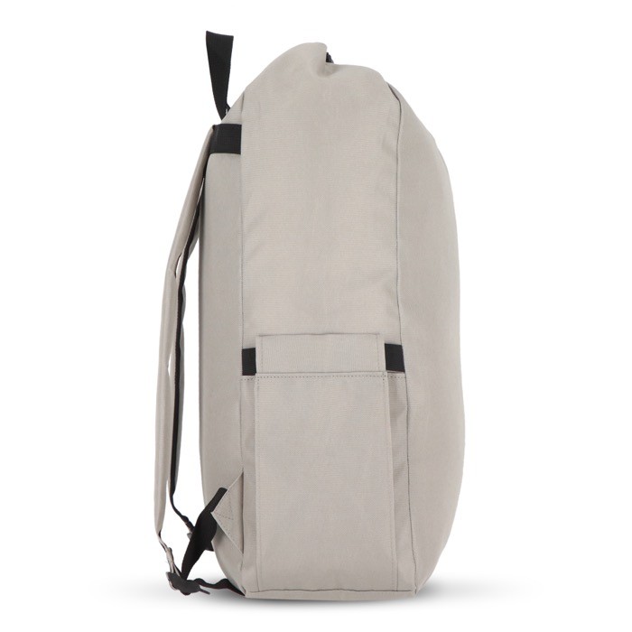 Mochila enrollable de RPET con asa superior de hebilla 20L color gris tercera vista Mochila enrollable de RPET con asa superior de hebilla 20L color gris tercera vista