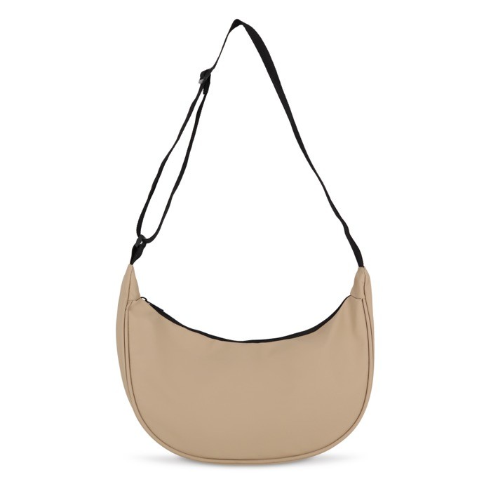 Bolsa bandolera de PU con forma de media luna y correa ajustable color beige Bolsa bandolera de PU con forma de media luna y correa ajustable color beige