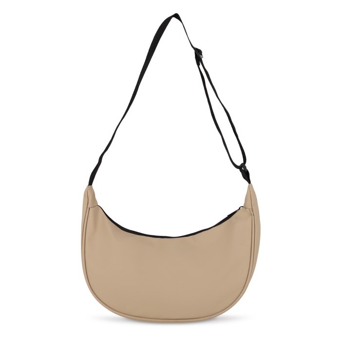 Bolsa bandolera de PU con forma de media luna y correa ajustable color beige quinta vista Bolsa bandolera de PU con forma de media luna y correa ajustable color beige quinta vista