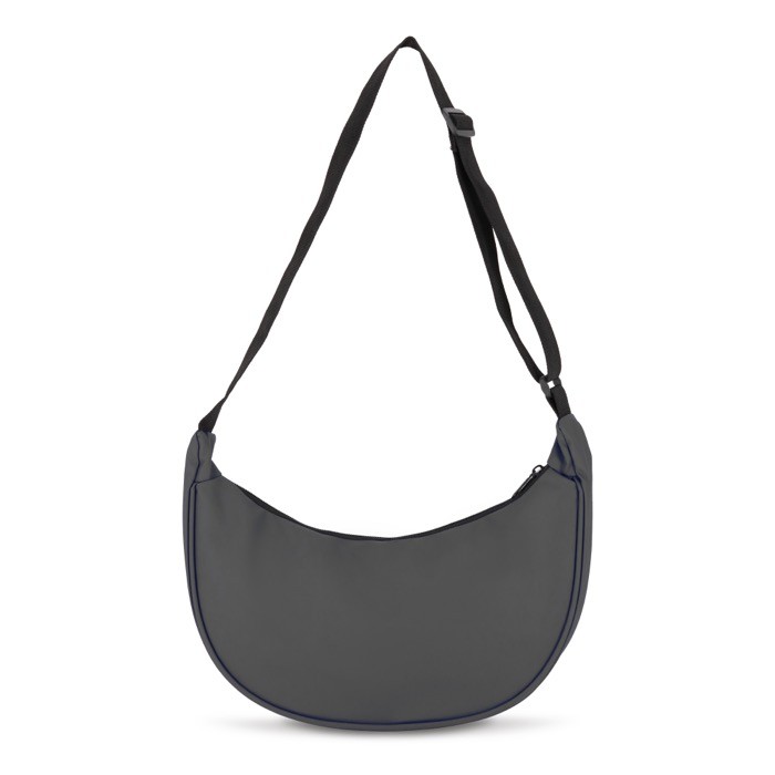 Bolsa bandolera de PU con forma de media luna y correa ajustable color gris quinta vista Bolsa bandolera de PU con forma de media luna y correa ajustable color gris quinta vista