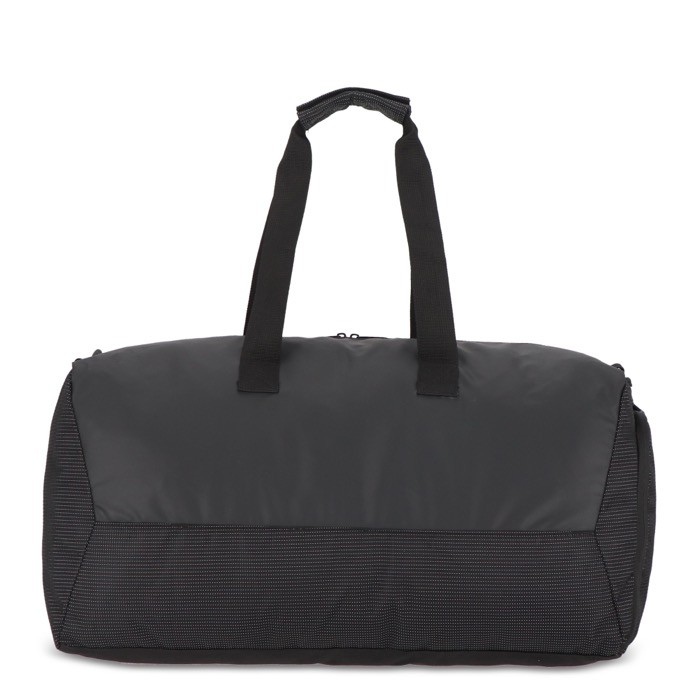 Bolsa de viaje de jacquard y PU con compartimiento para zapatos color negro septima vista Bolsa de viaje de jacquard y PU con compartimiento para zapatos color negro septima vista