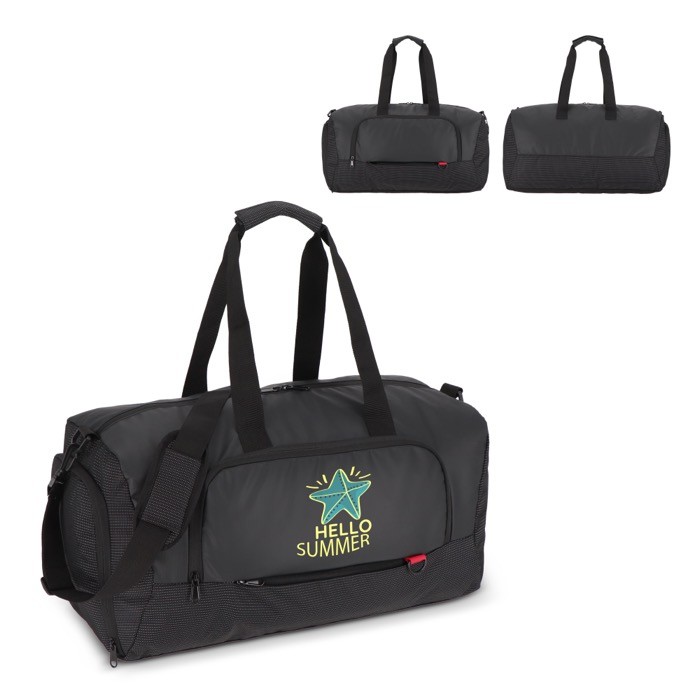 Bolsa de viaje de jacquard y PU con compartimiento para zapatos Bolsa de viaje de jacquard y PU con compartimiento para zapatos