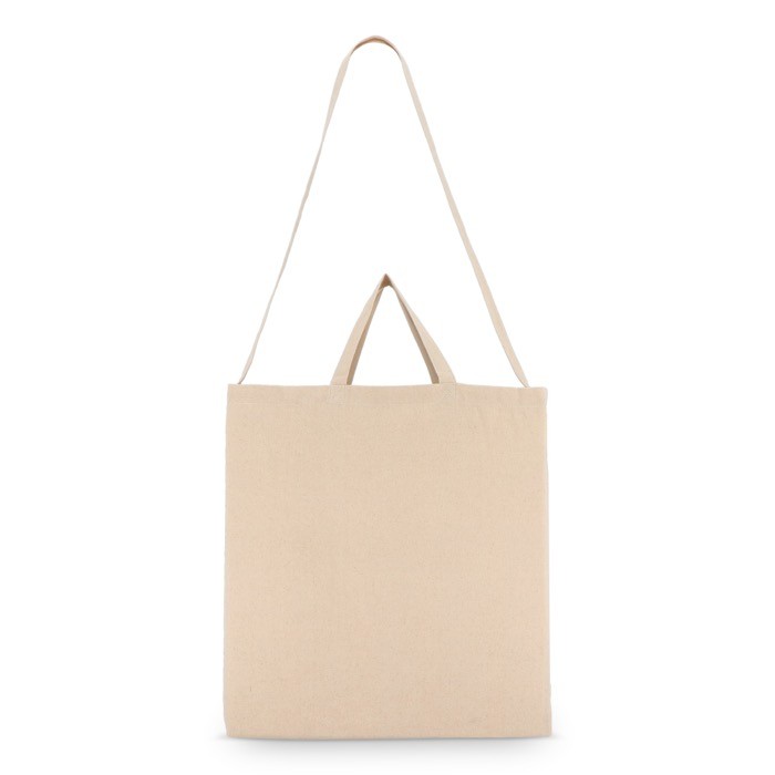 Bolsa de algodón OEKO-TEX en color natural con doble asa 220 g/m2 color beige cuarta vista