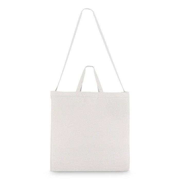 Bolsa de algodón OEKO-TEX en varios colores con doble asa 220 g/m2 color blanco tercera vista