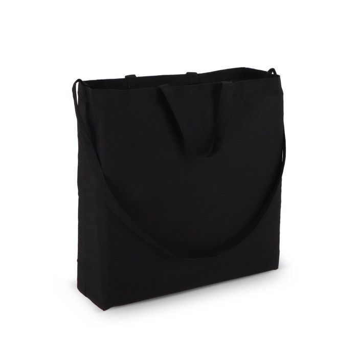 Bolsa de algodón OEKO-TEX en varios colores con doble asa 220 g/m2 color negro segunda vista