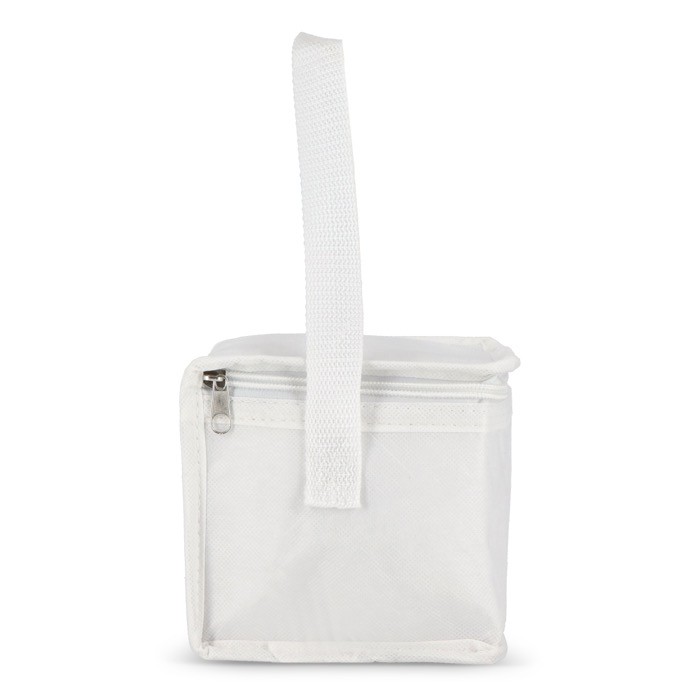 Bolsa nevera con forro de aluminio en el interior para 6 latas color blanco quinta vista Bolsa nevera con forro de aluminio en el interior para 6 latas color blanco quinta vista