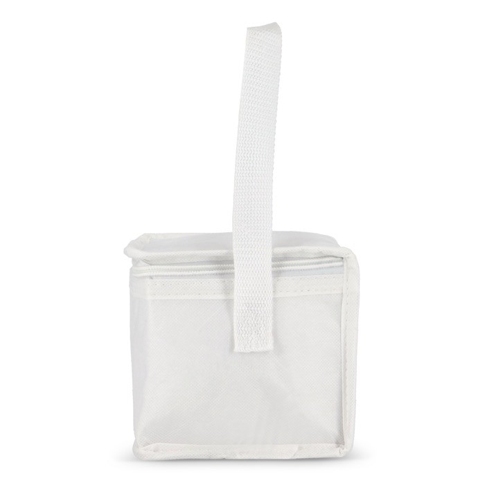 Bolsa nevera con forro de aluminio en el interior para 6 latas color blanco sexta vista Bolsa nevera con forro de aluminio en el interior para 6 latas color blanco sexta vista