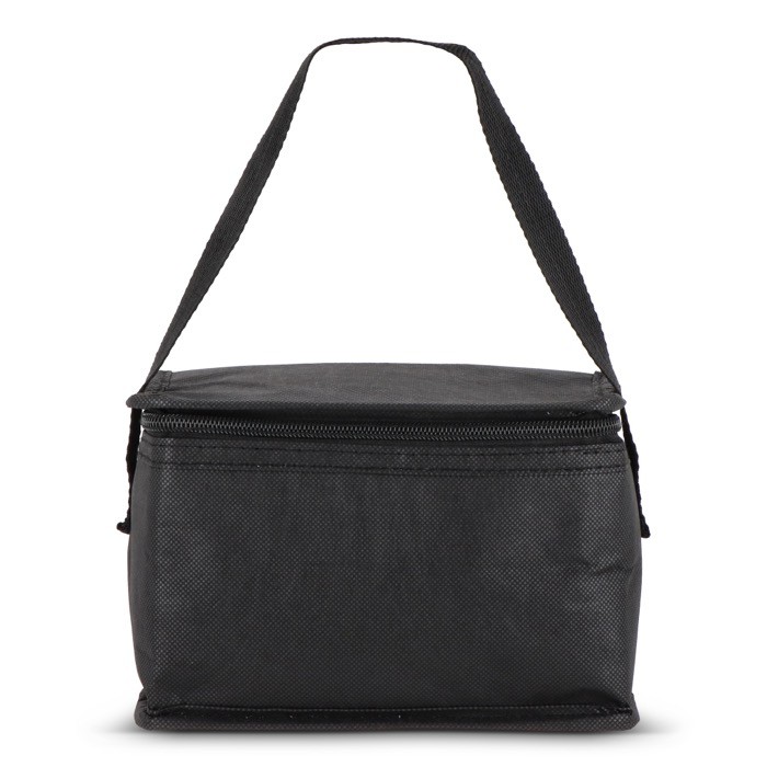 Bolsa nevera con forro de aluminio en el interior para 6 latas color negro tercera vista Bolsa nevera con forro de aluminio en el interior para 6 latas color negro tercera vista