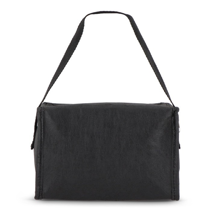 Bolsa nevera con forro de aluminio en el interior para 6 latas color negro cuarta vista Bolsa nevera con forro de aluminio en el interior para 6 latas color negro cuarta vista