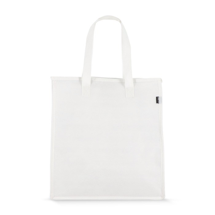 Bolsa nevera grande para llevar con forro de aluminio en el interior color blanco tercera vista Bolsa nevera grande para llevar con forro de aluminio en el interior color blanco tercera vista